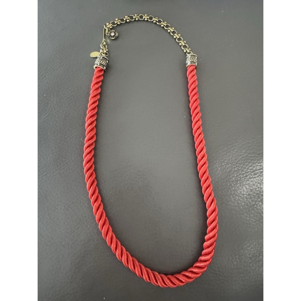 Heidi Daus "Elegant Essentials" Pin Enhancer Cord Necklace Red Adjustable